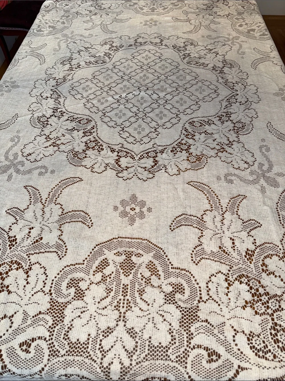 Antique lace tablecloth
